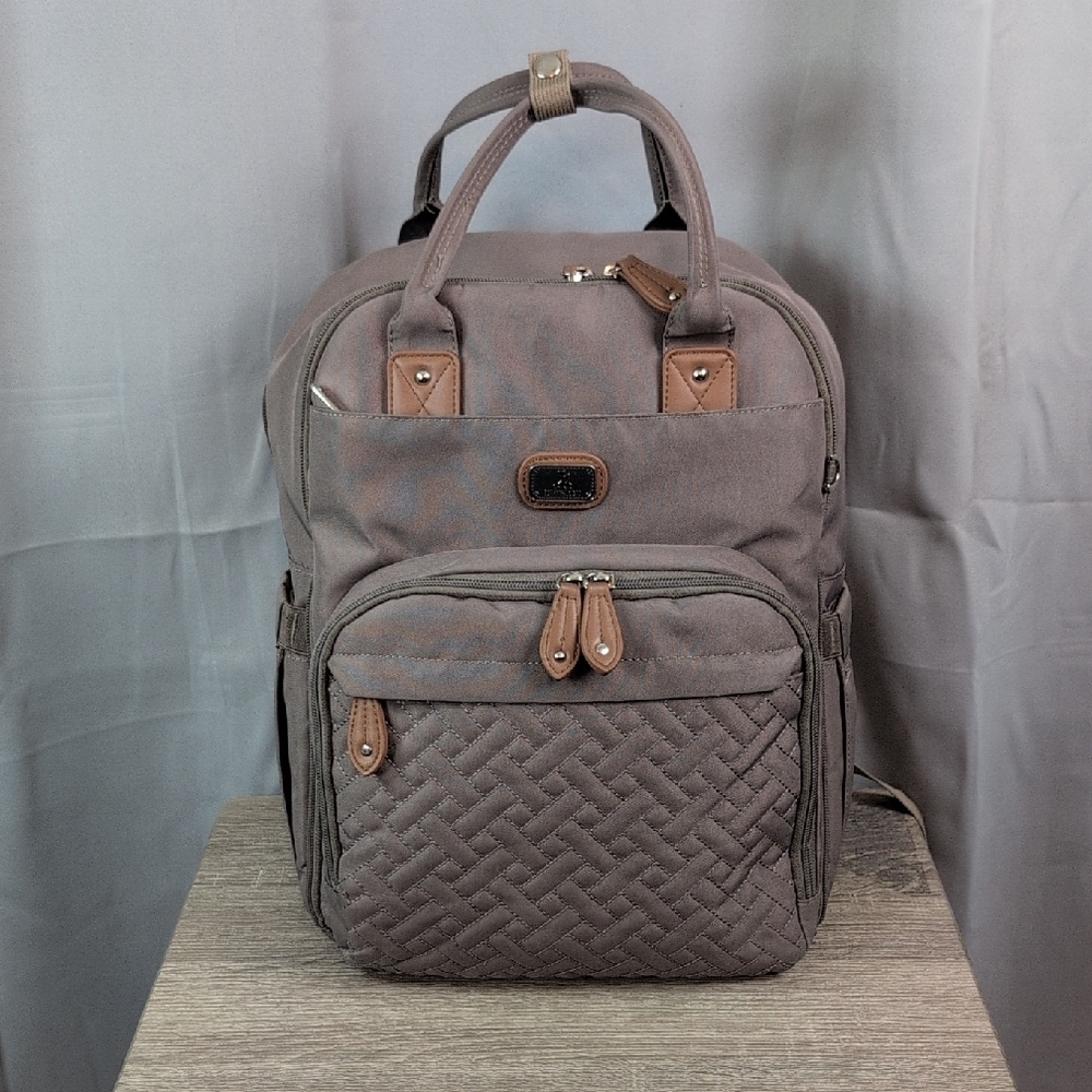 Elegant Quilted‎ Brown Baby Bag